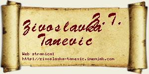 Živoslavka Tanević vizit kartica